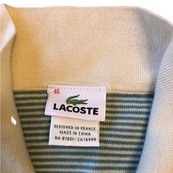 Lacoste Short Sleeve Polo Wool Shirt with Collar EUC - Picture 5 of 11